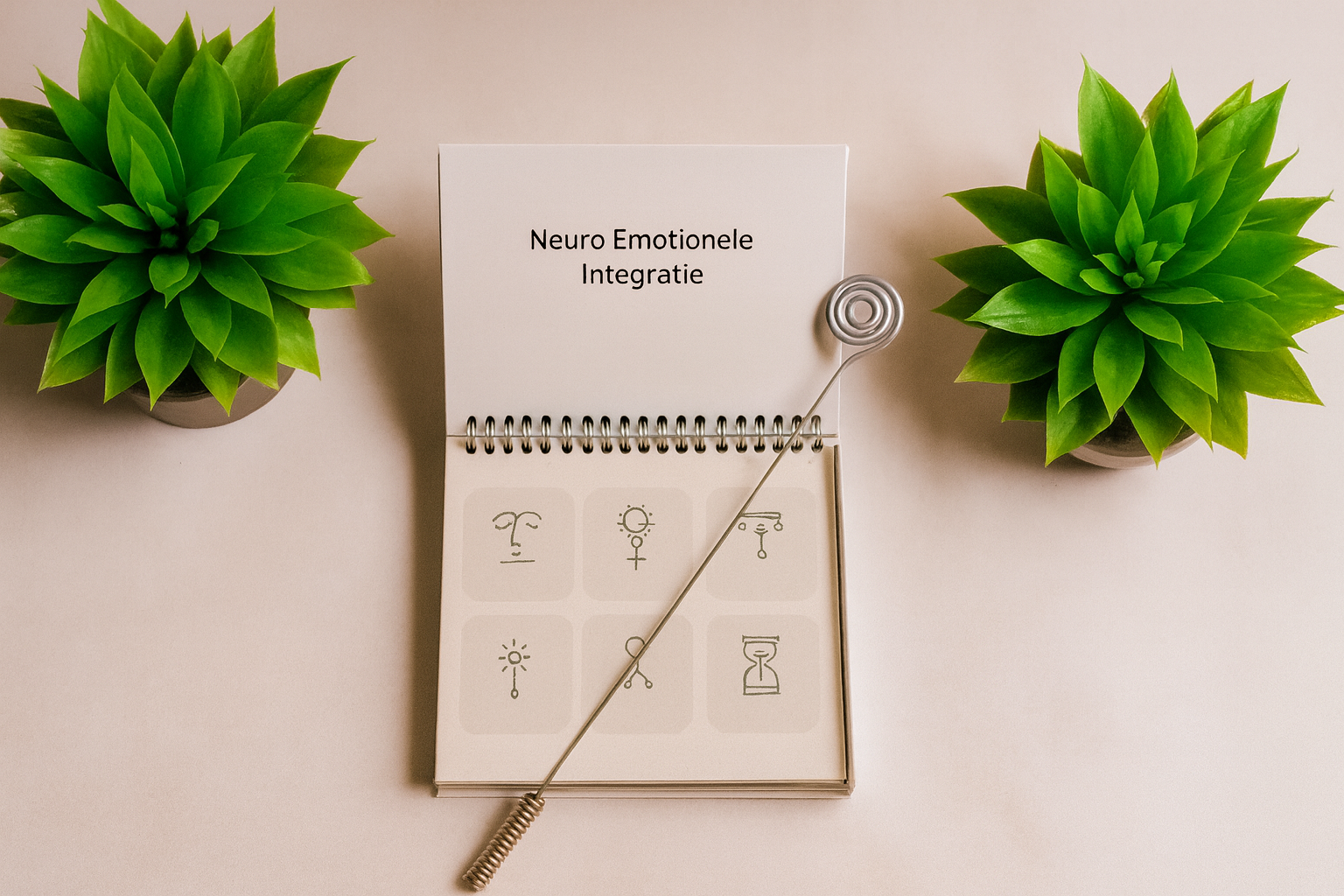 Werkboek neuro-emotionele integratie met biotensor tussen twee vetplanten